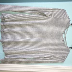 Grey and white striped shirt
